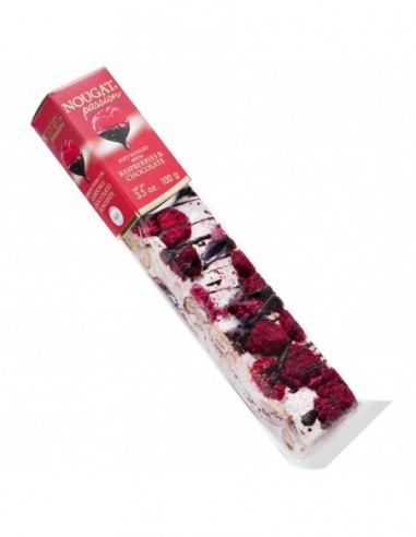 STECCA DI TORRONE TENERO QUARANTA VARIEGATO  LAMPONE E CIOCCOLATO FONDENTE 100G