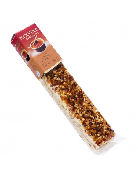 Outlet del dolce Quaranta - STECCA DI TORRONE TENERO QUARANTA VARIEGATO CREMA CATALANA 100G