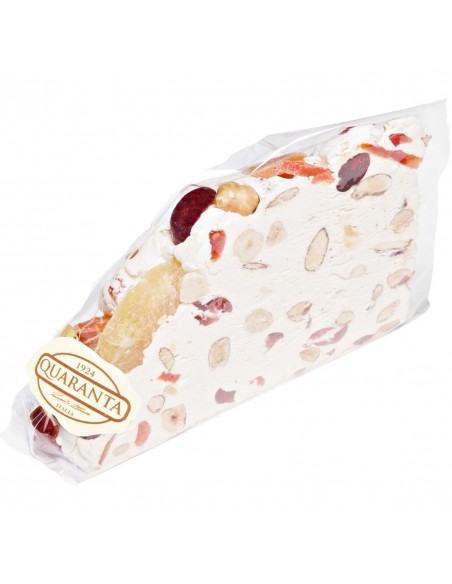 Outlet del dolce Quaranta - FETTA DI TORTA DI TORRONE TENERO CON FRUTTA ESOTICA 165 G
