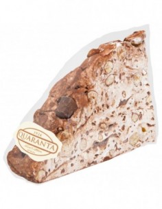 FETTA DI TORTA DI TORRONE MORBIDO CON CREME DI CIOCCOLATO...