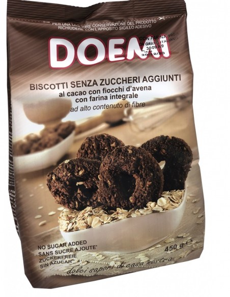 Outlet del dolce Quaranta - BISCOTTI SENZA ZUCCHERO  INTEGRALE CON CACAO DOEMI