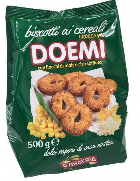 Outlet del dolce Quaranta - BISCOTTI CON FIOCCHI DI MAIS E RISO SOFFIATO DOEMI 450G