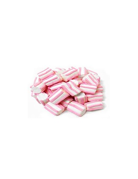 Outlet del dolce Quaranta - BUSTA 1 KG MARSHMALLOW ROSA RIGHE FINI