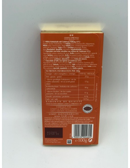 TAVOLETTA CIOCCOLATO E LIQUORE COINTREAU