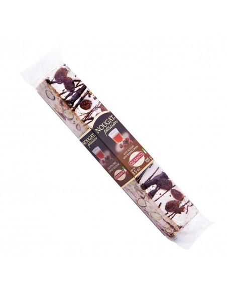 Outlet del dolce Quaranta - STECCA DI TORRONE TENERO QUARANTA VARIEGATO CIOCCOLATO E  UVETTA AL RHUM 100G
