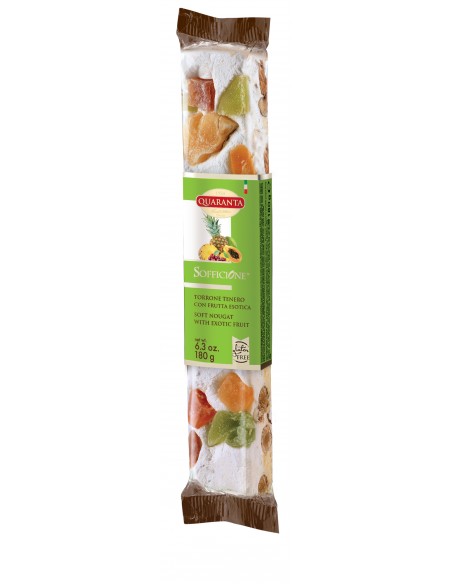 Outlet del dolce Quaranta - STECCA  TORRONE TENERO QUARANTA CON FRUTTA ESOTICA 180 G