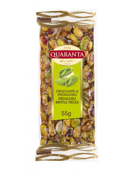 Outlet del dolce Quaranta - BARRETTA CROCCANTE PISTACCHIO QUARANTA 55g