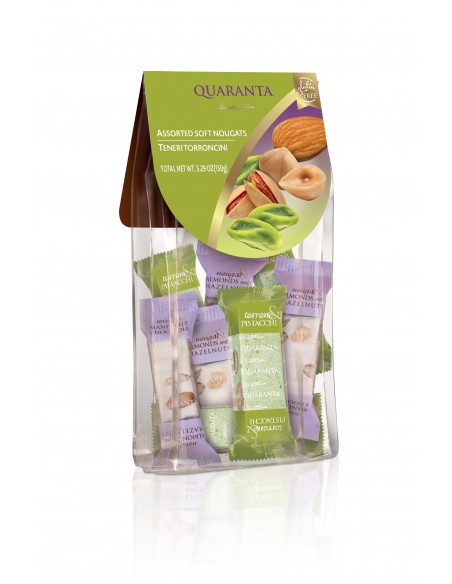 Outlet del dolce Quaranta - SACCHETTI TORRONCINI PISTACCHIO E MANDORLA 170g
