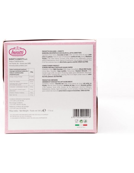 VASSOIO MANDORLA E CIOCCOLATO ROSA INCARTATI 500G