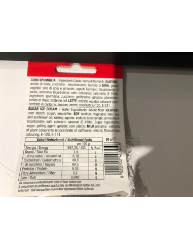 Outlet del dolce Quaranta - STRISCIA CONI GELATI SPUMIGLIA