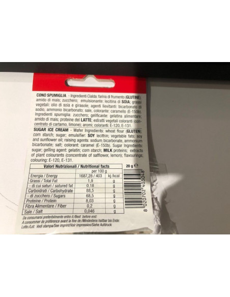 Outlet del dolce Quaranta - STRISCIA CONI GELATI SPUMIGLIA