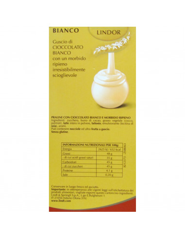 SACCHETTO LINDOR CIOCCOLATO BIANCO 300g