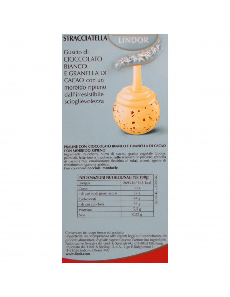SACCHETTO LINDOR STRACCIATELLA 300g LINDT