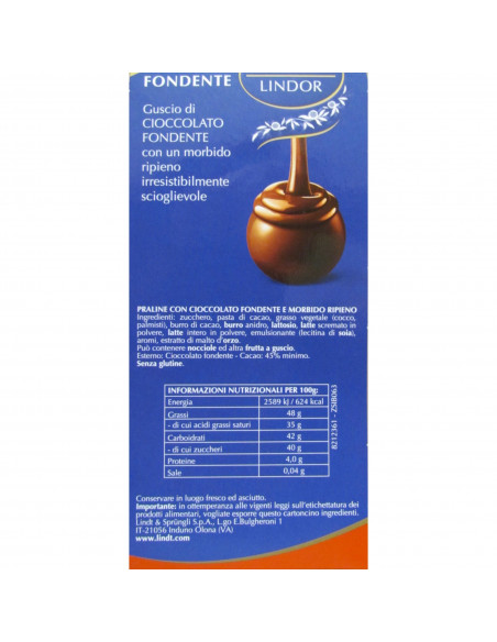 SACCHETTO LINDOR FONDENTE 300g