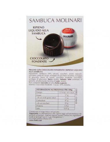 SACCHETTO LINDT SAMBUCA MOLINARI SFUSO 300g