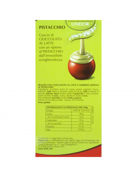 SACCHETTO LINDOR PISTACCHIO 300g