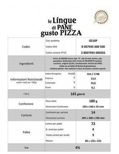 LINGUE DI PANE ROSMARINO PAN DI MASSI 165g