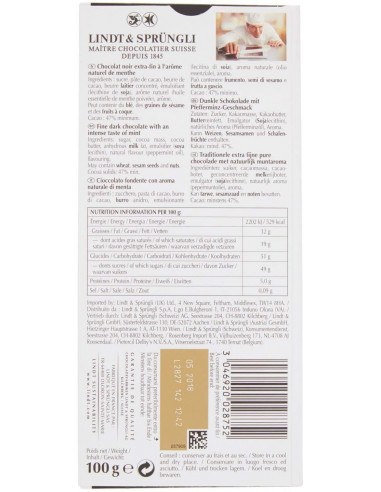 TAVOLETTA EXCELLENT MENTA INTENSO 100g