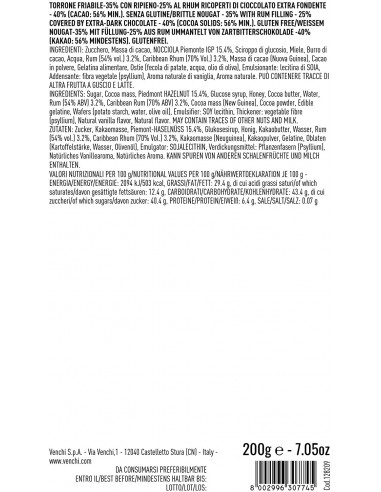 TORRONE RICOPERTO FARCITO RHUM 200g