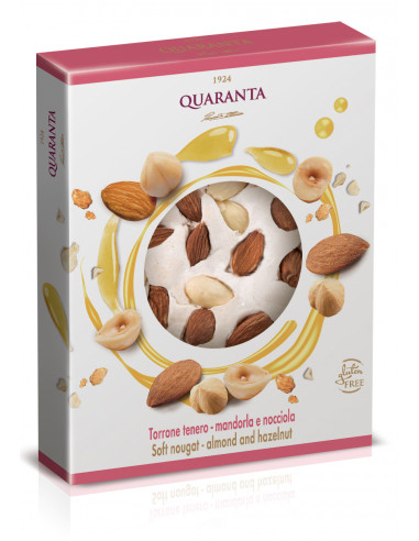 MATTONELLA DI TORRONE TENERO CON MANDORLE E NOCCIOLE QUARANTA 150g