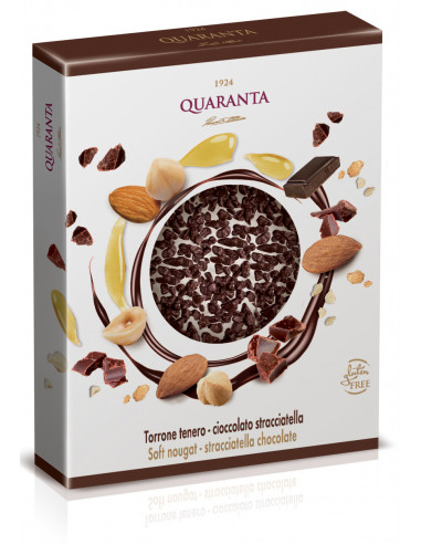MATTONELLA DI TORRONE TENERO CON CIOCCOLATO E STRACCIATELLA QUARANTA 150g