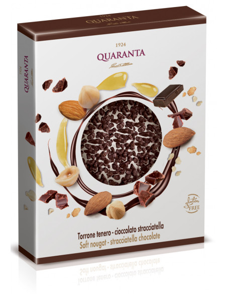 Outlet del dolce Quaranta - MATTONELLA DI TORRONE TENERO CON CIOCCOLATO E STRACCIATELLA QUARANTA