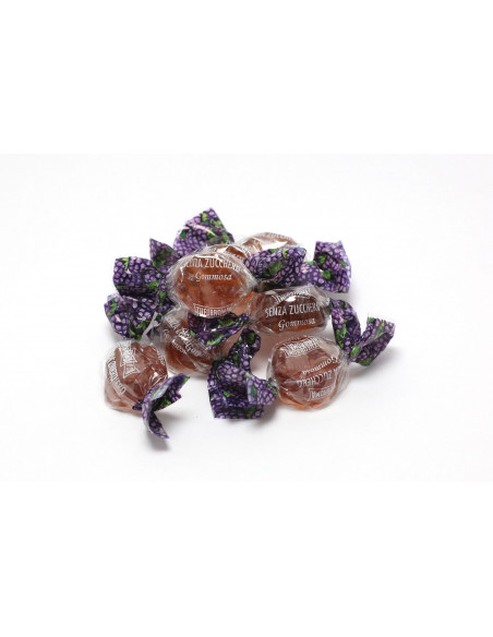 Outlet del dolce Quaranta - CARAMELLE  THEOBROMA SENZA ZUCCHERO MORA DI BOSCO