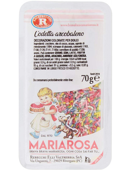 Outlet del dolce Quaranta - CODETTE ARCOBALENO REBECCHI