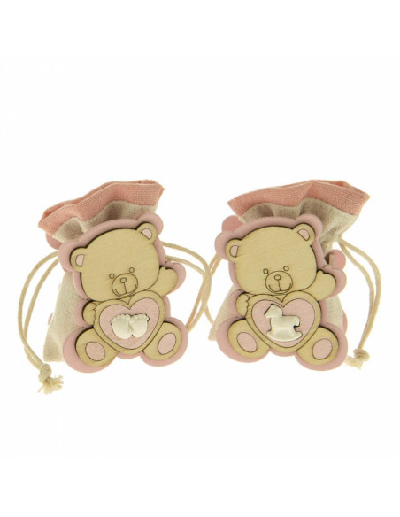 Outlet del dolce Quaranta - BOMBONIERA ORSETTO ROSA