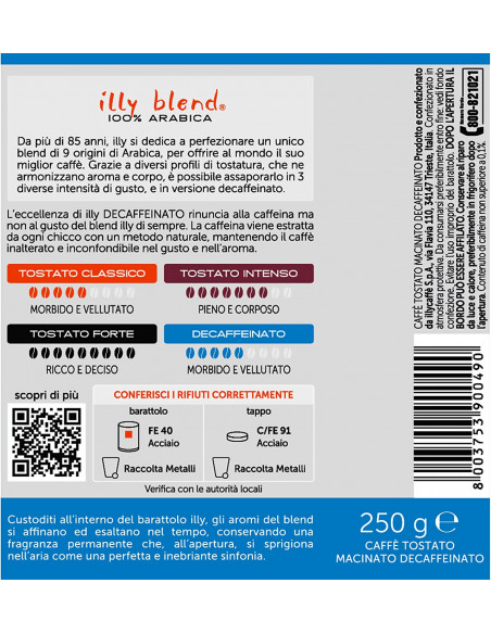 CAFFE' DECAFFEINATO PER MOKA ILLY