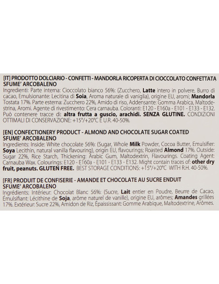 CONFETTI SFUMATI ARCOBALENO 1Kg