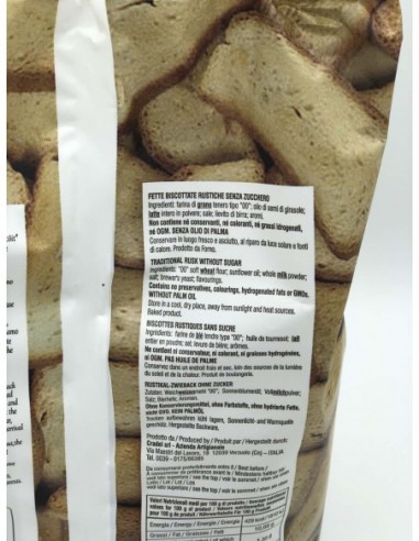 Outlet del dolce Quaranta - FETTE BISCOTTATE SENZA ZUCCHERO 350G cradel