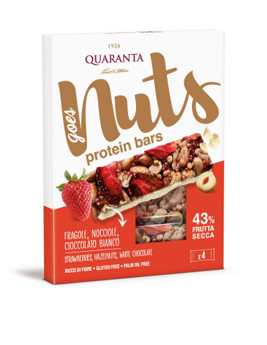 BARRETTE PROTEICHE FRAGOLE NUTS QUARANTA