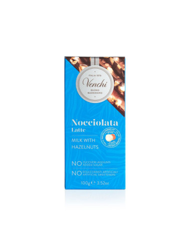 TAVOLETTE DI CIOCCOLATO NOCCIOLATA LATTE NO ZUCCHERI