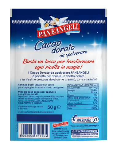 Outlet del dolce Quaranta - CACAO dorato DA SPOLVERARE PANEANGELI