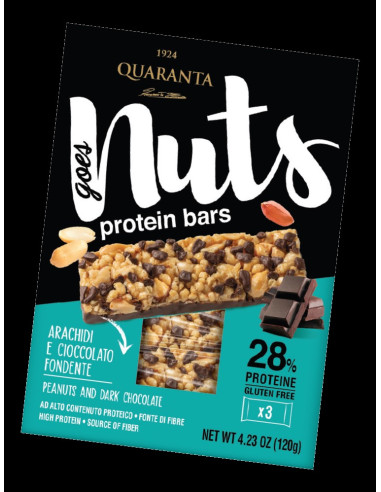 BARRETTE PROTEICHE ARACHIDI E CIOCCOLATO QUARANTA