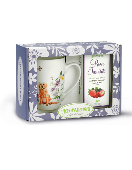 Outlet del dolce Quaranta - MUG CON TISANA BOSCO INCANTATO E GOLDEN RETRIVER  VICENTINI