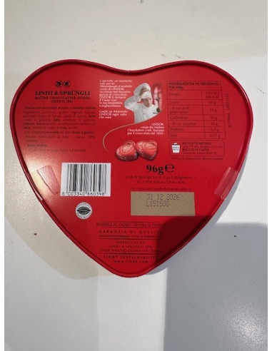 LATTA CUORE CON LINDOR AL LATTE LINDT 96g