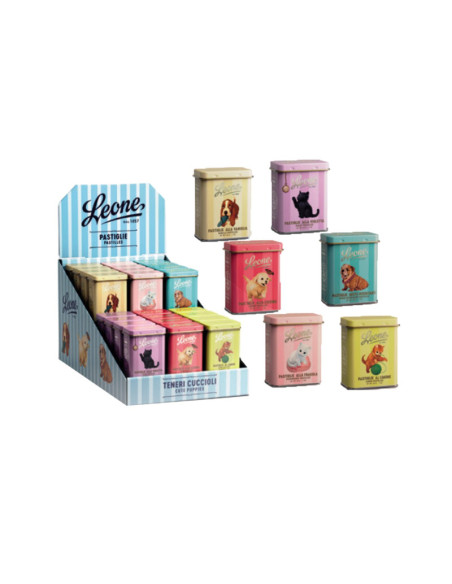Outlet del dolce Quaranta - latta cuccioli pastiglie leone