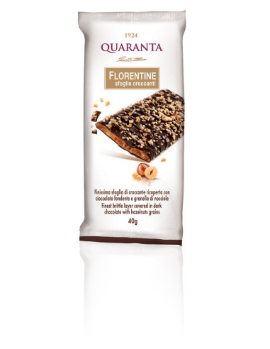 Outlet del dolce Quaranta - FLORENTINE SFOGLIE CROCCANTI NOCCIOLA QUARANTA 120g